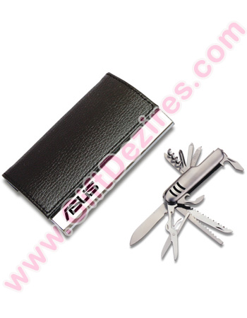 Visiting Card Holder with Swiss Knife